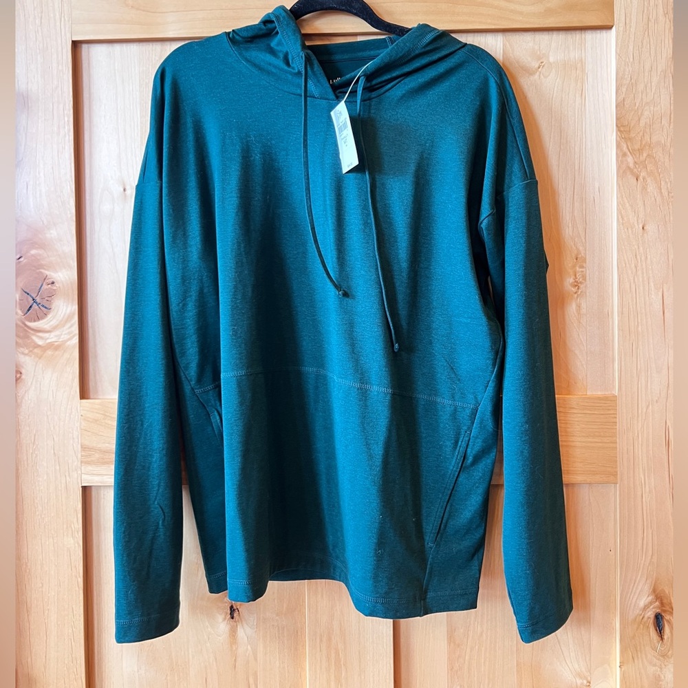 NWT J Jill Fit Supreme Stretch Seamed Hoodie, Pine, Size Mediuim Tall